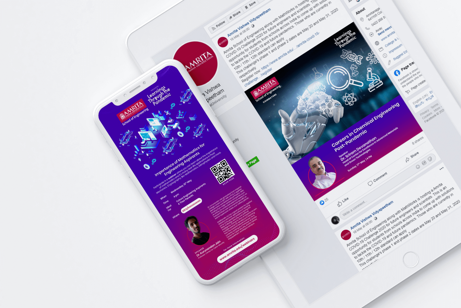Mockups of online promotions made for Amrita by Design Foundry