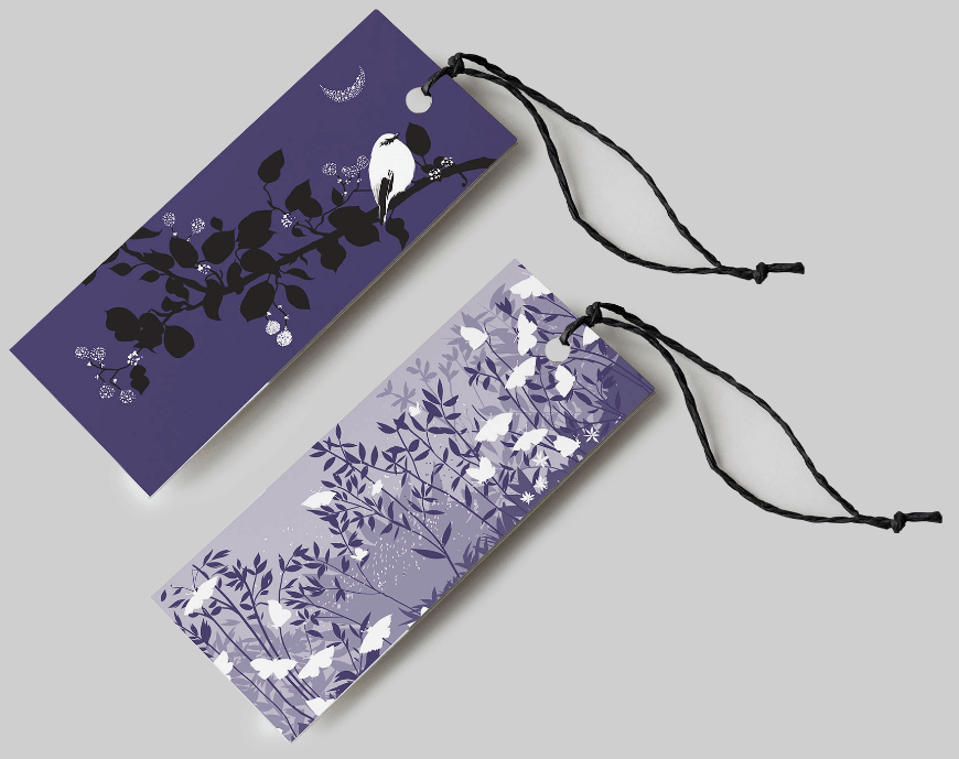 Bookmark mockup featuring illustrations of The Fisher of Perch book by Design Foundry