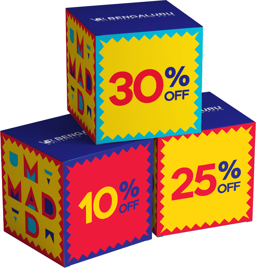 Mockup of a cubical installation for Mad Mad Sale, by Design Foundry
