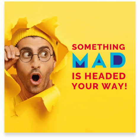 Teaser post created by Design Foundry for social media prior to the launch of Virtuous Retail's Mad Mad Sale.