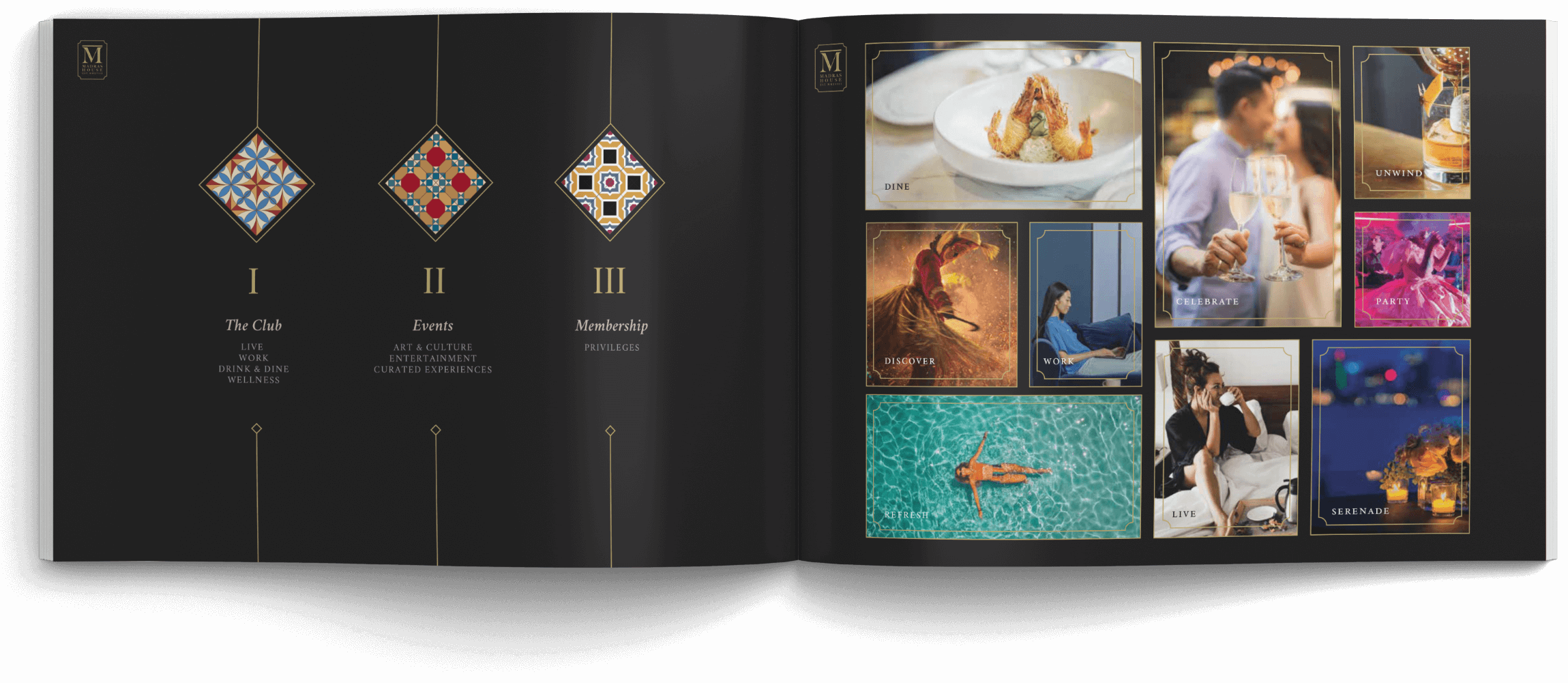 Mockup showing inner pages of the catalogue designed for Madras House by Design Foundry 